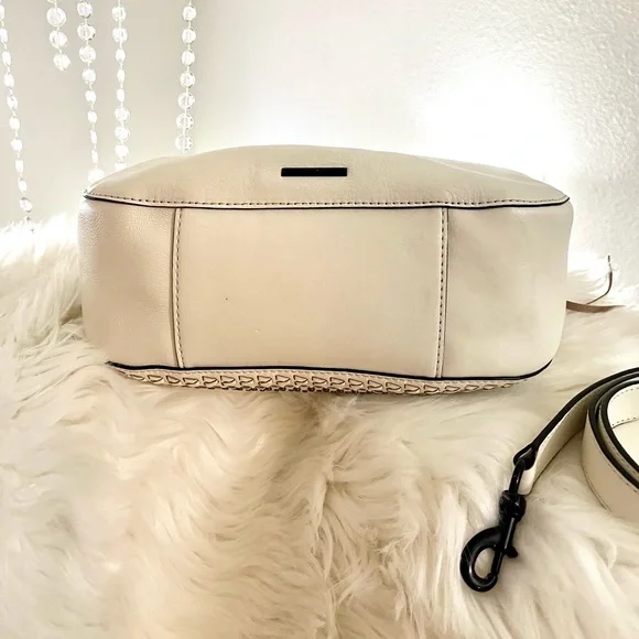 EUC White Rebecca Minkoff Studded Braided Leather Crossbody Bag - Picture 4 of 16